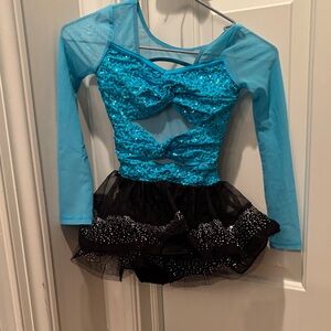 Weissman Turquoise and Black Kids Dance Costume